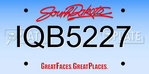 IQB5227 South Dakota License Plate