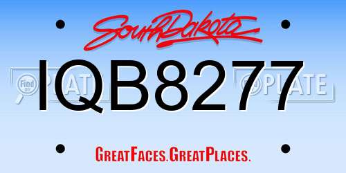 IQB8277 South Dakota License Plate