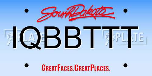 IQBBTTT South Dakota License Plate