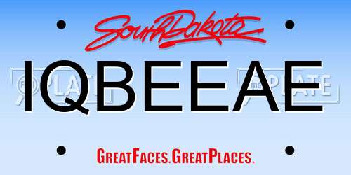 IQBEEAE South Dakota License Plate