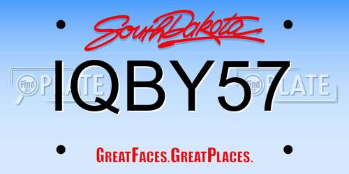 IQBY57 South Dakota License Plate