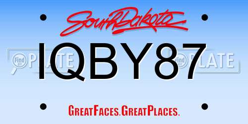 IQBY87 South Dakota License Plate