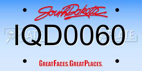 IQD0060 South Dakota License Plate