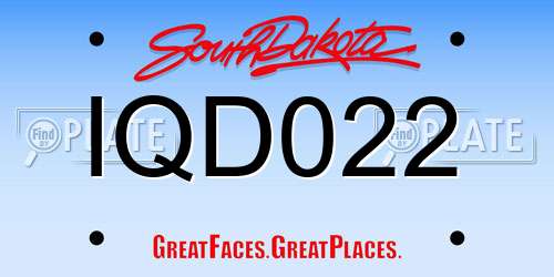 IQD022 South Dakota License Plate