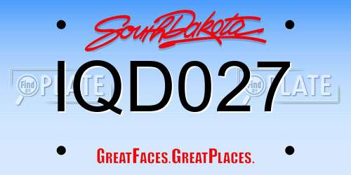 IQD027 South Dakota License Plate