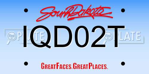 IQD02T South Dakota License Plate