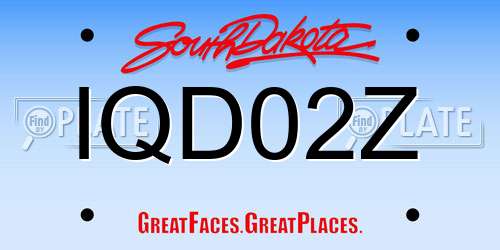 IQD02Z South Dakota License Plate