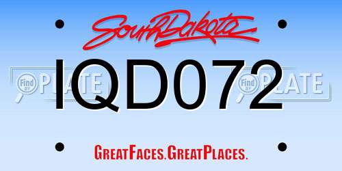 IQD072 South Dakota License Plate