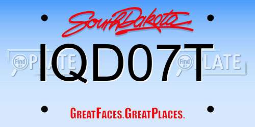 IQD07T South Dakota License Plate