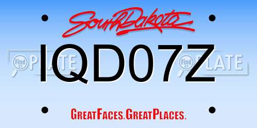 IQD07Z South Dakota License Plate