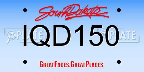 IQD150 South Dakota License Plate