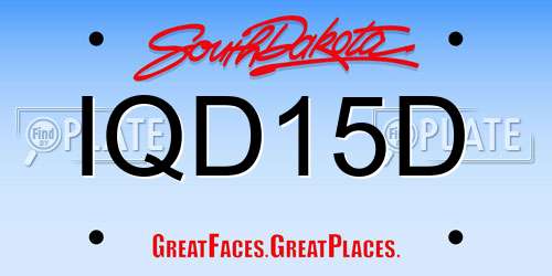 IQD15D South Dakota License Plate
