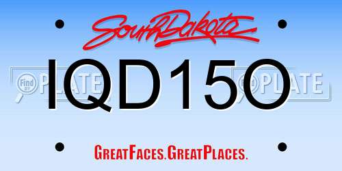 IQD15O South Dakota License Plate
