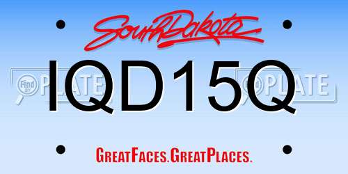 IQD15Q South Dakota License Plate