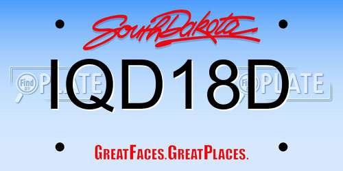 IQD18D South Dakota License Plate