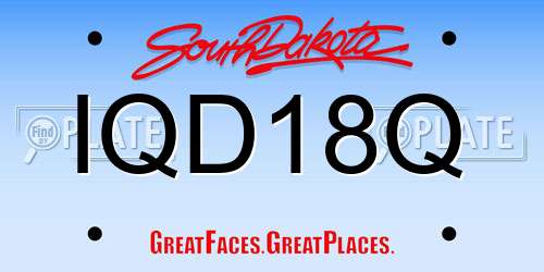 IQD18Q South Dakota License Plate