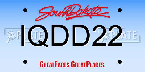 IQDD22 South Dakota License Plate