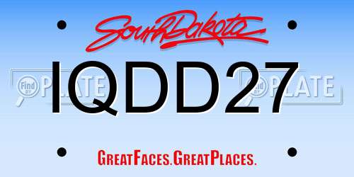 IQDD27 South Dakota License Plate