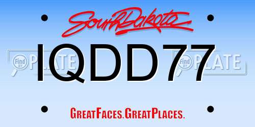 IQDD77 South Dakota License Plate