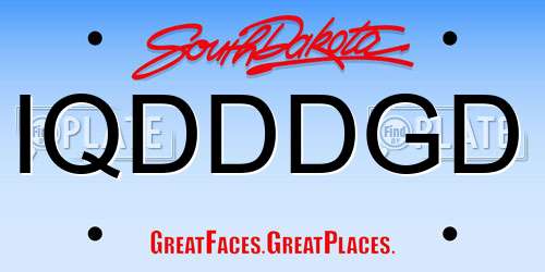 IQDDDGD South Dakota License Plate