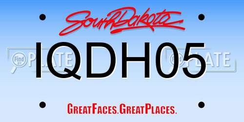 IQDH05 South Dakota License Plate
