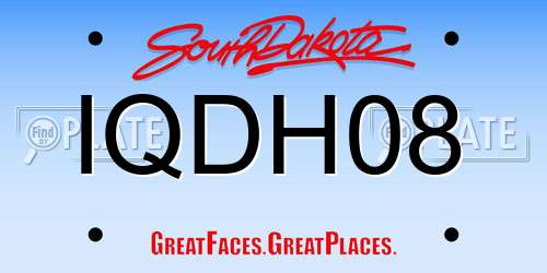 IQDH08 South Dakota License Plate