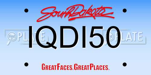 IQDI50 South Dakota License Plate