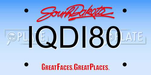 IQDI80 South Dakota License Plate