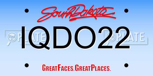 IQDO22 South Dakota License Plate
