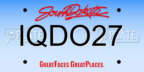 IQDO27 South Dakota License Plate