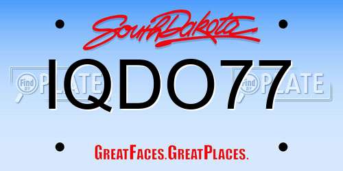 IQDO77 South Dakota License Plate