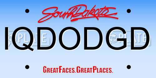 IQDODGD South Dakota License Plate