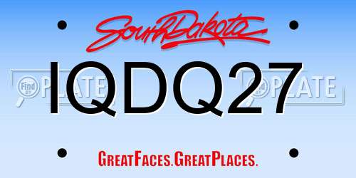 IQDQ27 South Dakota License Plate
