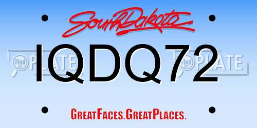 IQDQ72 South Dakota License Plate
