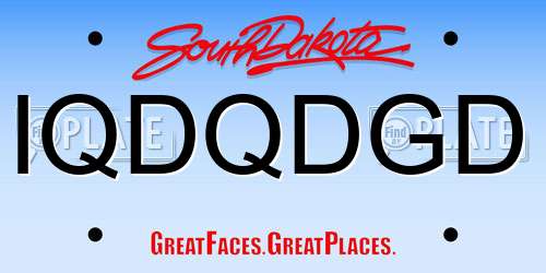 IQDQDGD South Dakota License Plate