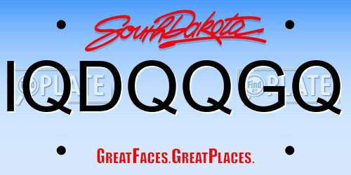 IQDQQGQ South Dakota License Plate