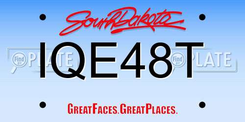 IQE48T South Dakota License Plate