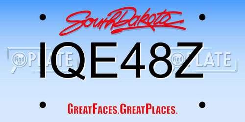 IQE48Z South Dakota License Plate