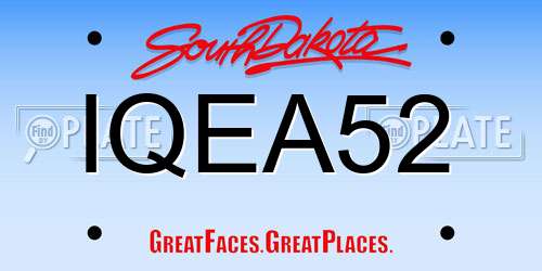 IQEA52 South Dakota License Plate