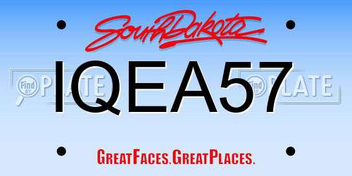 IQEA57 South Dakota License Plate