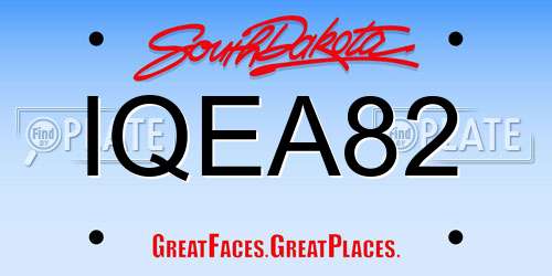 IQEA82 South Dakota License Plate