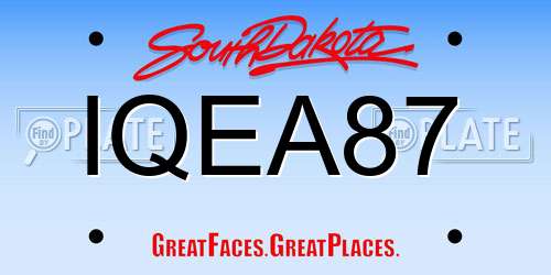 IQEA87 South Dakota License Plate