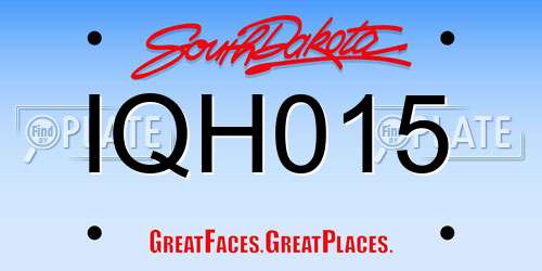 IQH015 South Dakota License Plate