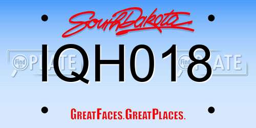 IQH018 South Dakota License Plate