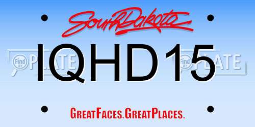 IQHD15 South Dakota License Plate