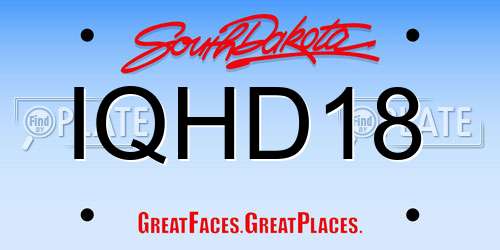 IQHD18 South Dakota License Plate