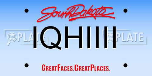 IQHIIII South Dakota License Plate