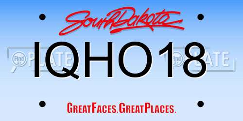 IQHO18 South Dakota License Plate