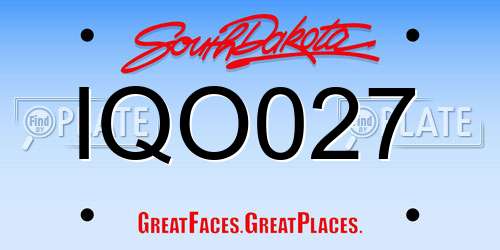 IQO027 South Dakota License Plate