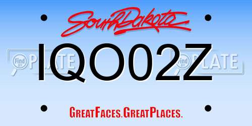 IQO02Z South Dakota License Plate